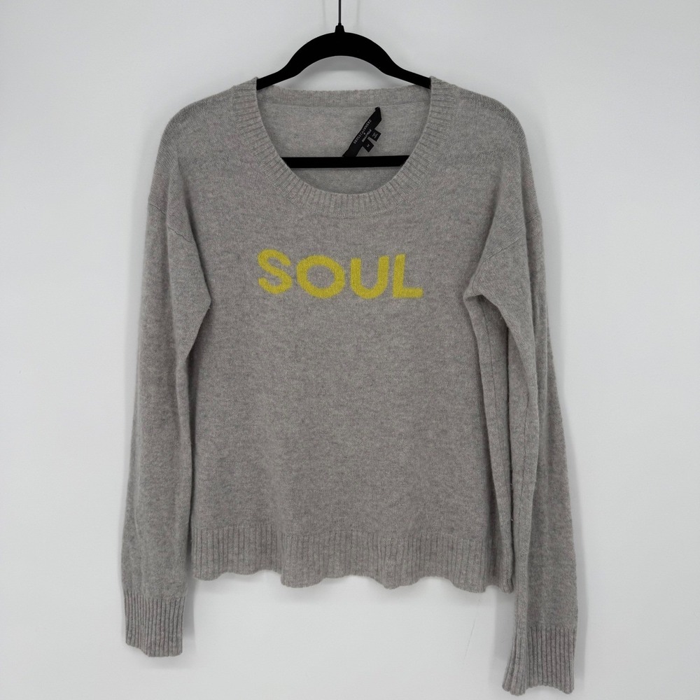 SKULL CASHMERE X SOULCYCLE 'SOUL' CREWNECK‎ CASHMERE SWEATER MEDIUM -- NOTE FLAW